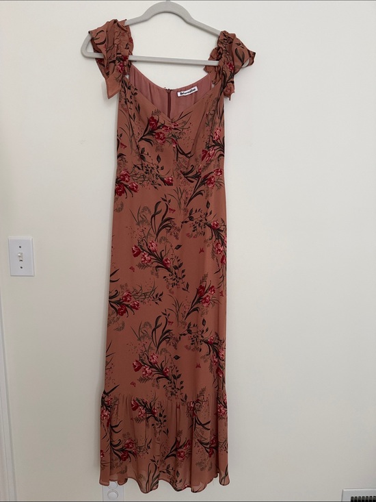 Reformation Dresses & Skirts - Reformation Rust Floral Midi Dress with Ruffled Cap Sleeves
